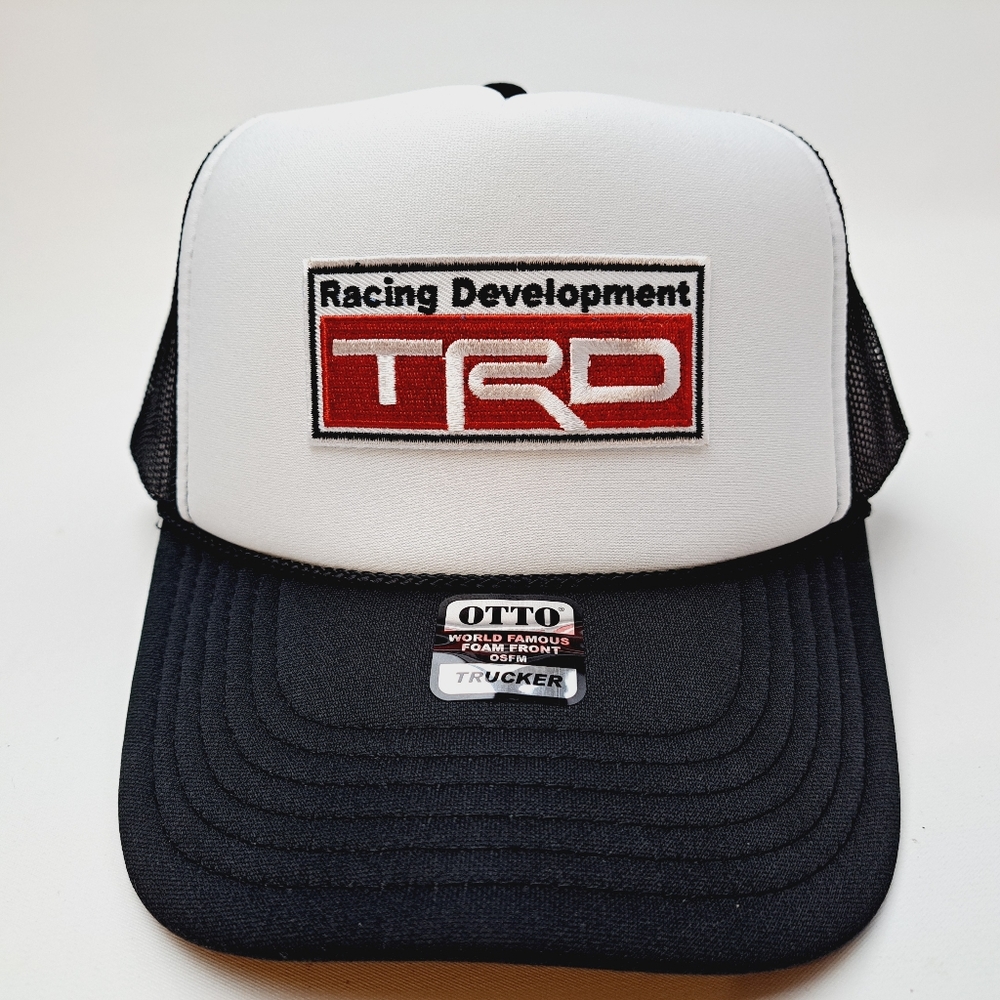 TRD Toyota Foam Mesh Trucker Snapback Hat Cap Black Embroidered Patch